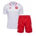 Maillot de foot Danemark Extérieur vêtements enfant Europe 2024 Manches Courtes (+ pantalon court)